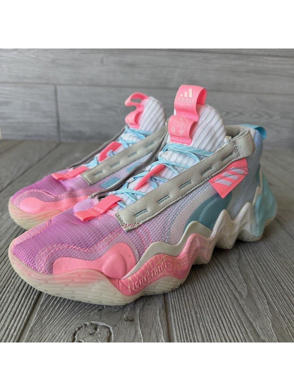 adidas Trae Young 1 ICEE H68998 Men’s 8.5 Pink Blue Basketball Shoes White